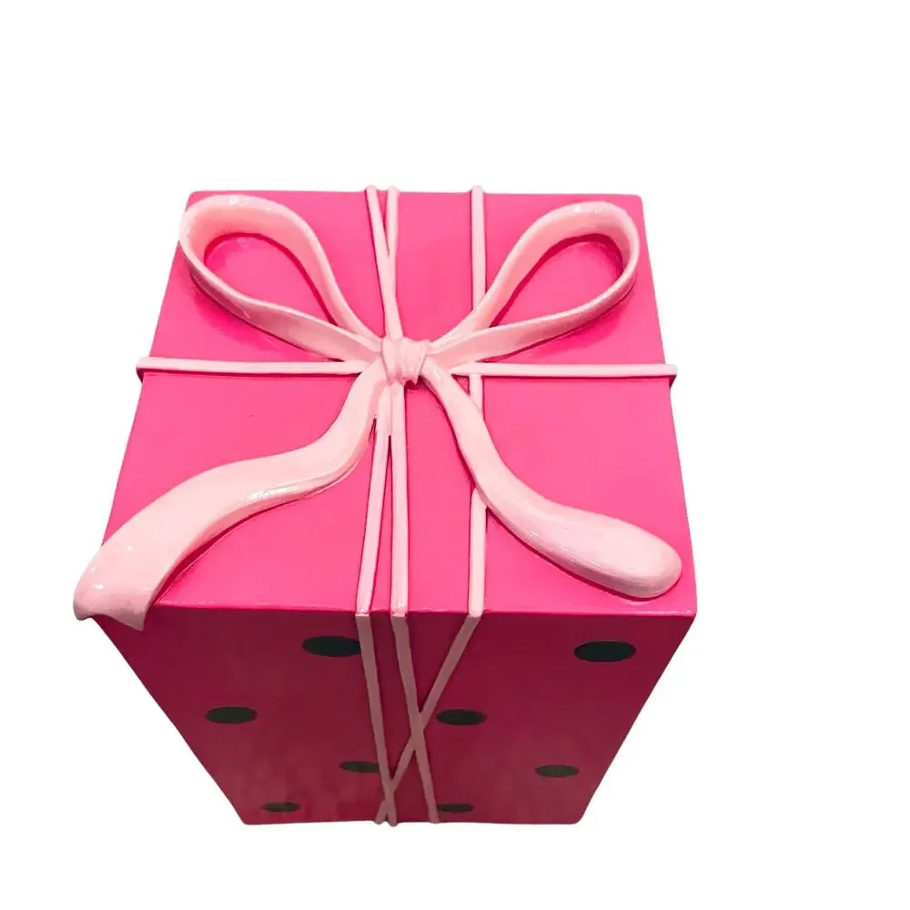 34th & Pine Pink Gold Polka Dot Christmas Present Bow Outdoor Holiday Decor New